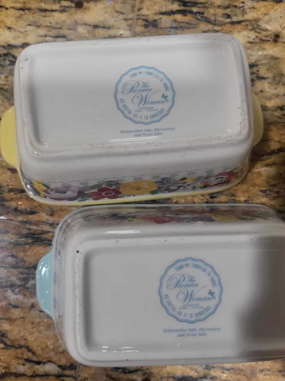Pioneer Woman Set of 2 Mini Floral Stoneware Baking Dishes